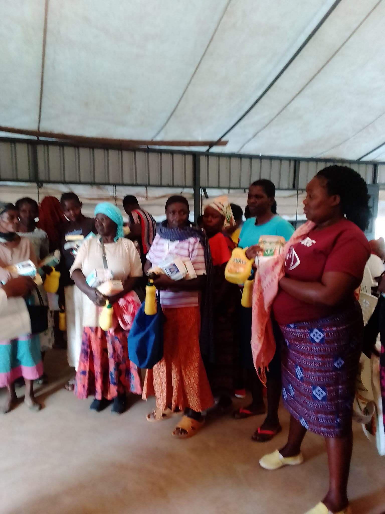 Women gathered together during community outreach