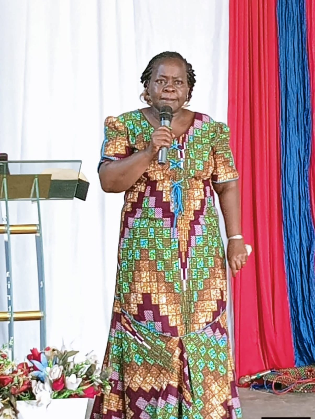 Pastor Jane Wasilwa sharing a message at church